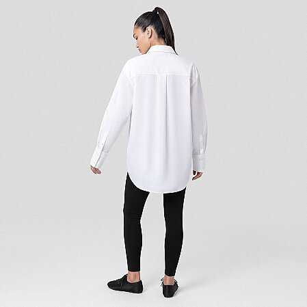 Nora Kadın %100 Pamuklu Oversize Gömlek Beyaz - 6