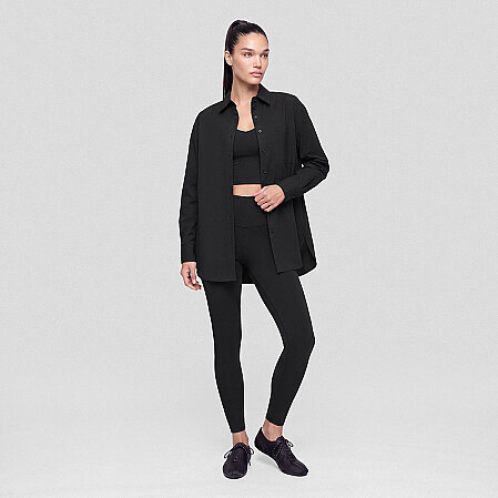 Nora Kadın %100 Pamuklu Oversize Gömlek Siyah - 2