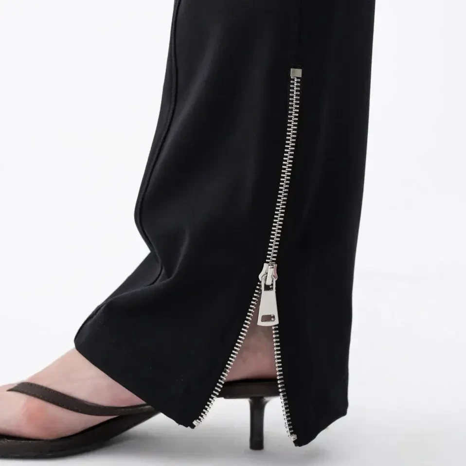 Aria Kadın Yırtmaç Detaylı Pantolon Siyah - 2