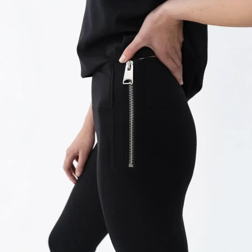 Aria Kadın Yırtmaç Detaylı Pantolon Siyah - 3