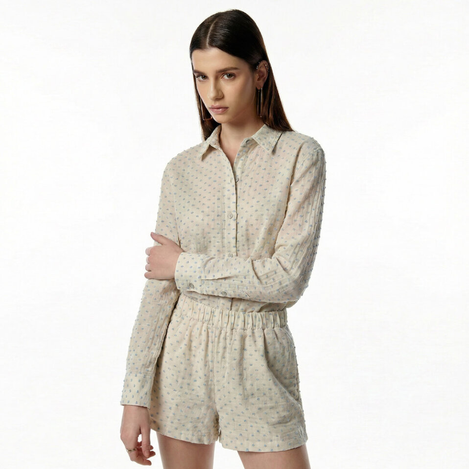 Josef Kadın Müslin Şort Mavi - 1