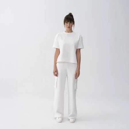 Holly Kadın % 100 Pamuk Kargo Pantolon Bej - 1