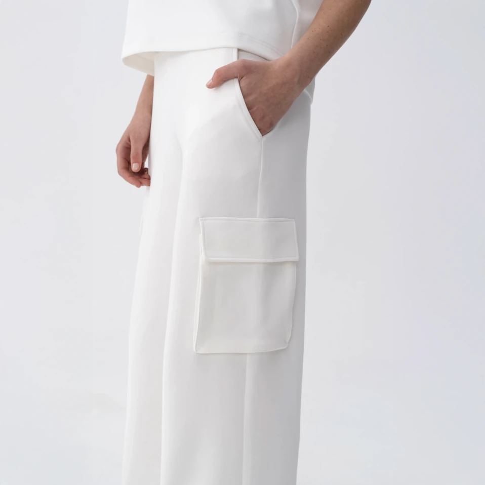 Holly Kadın % 100 Pamuk Kargo Pantolon Bej - 5