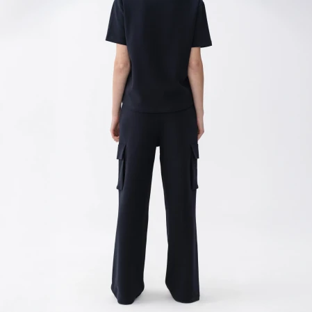 Holly Kadın % 100 Pamuk Kargo Pantolon Lacivert - 2