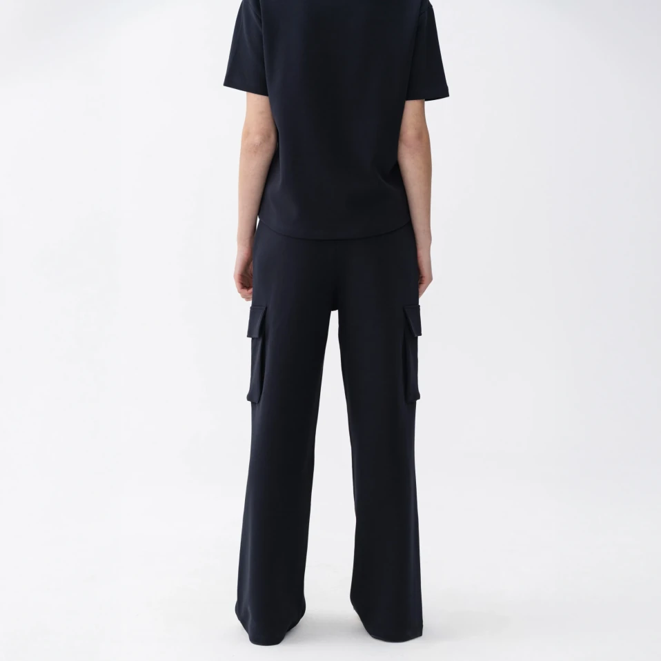 Holly Kadın % 100 Pamuk Kargo Pantolon Lacivert - 2