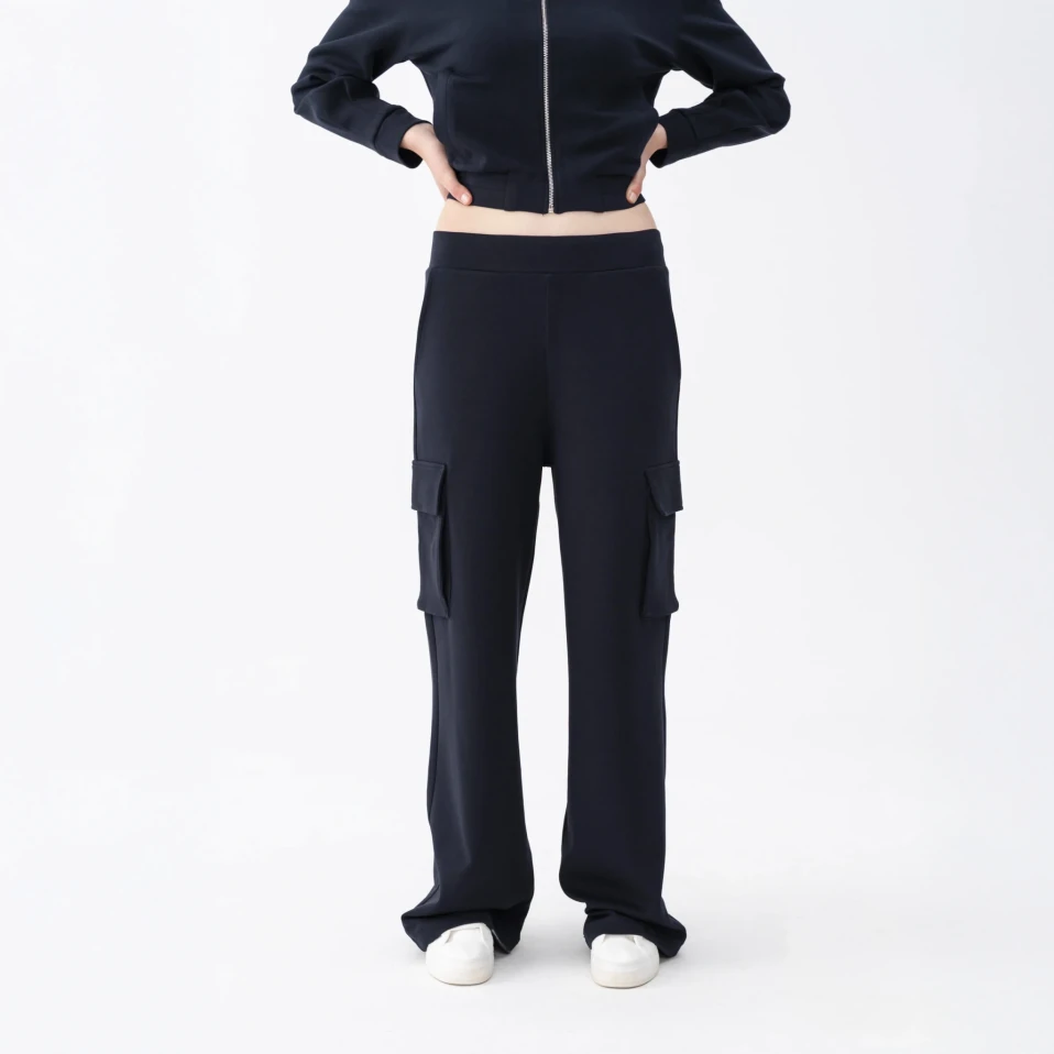 Holly Kadın % 100 Pamuk Kargo Pantolon Lacivert - 4