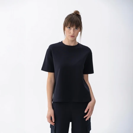 Holly Kadın % 100 Pamuk Kısa Kol Tişört Lacivert 