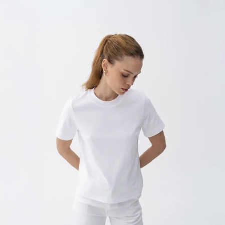 Dori Kadın % 100 Pamuk Kısa Kol Tişört Beyaz - 2