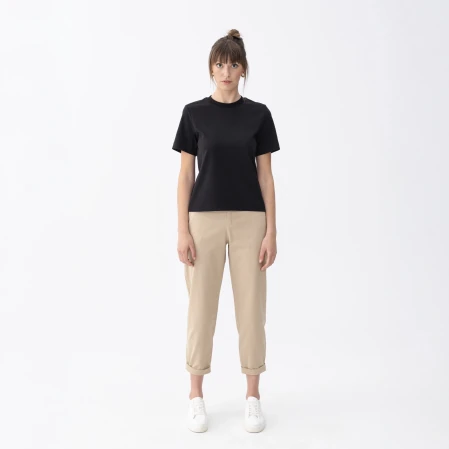 Dori Kadın % 100 Pamuk Kısa Kol Tişört Siyah - 3