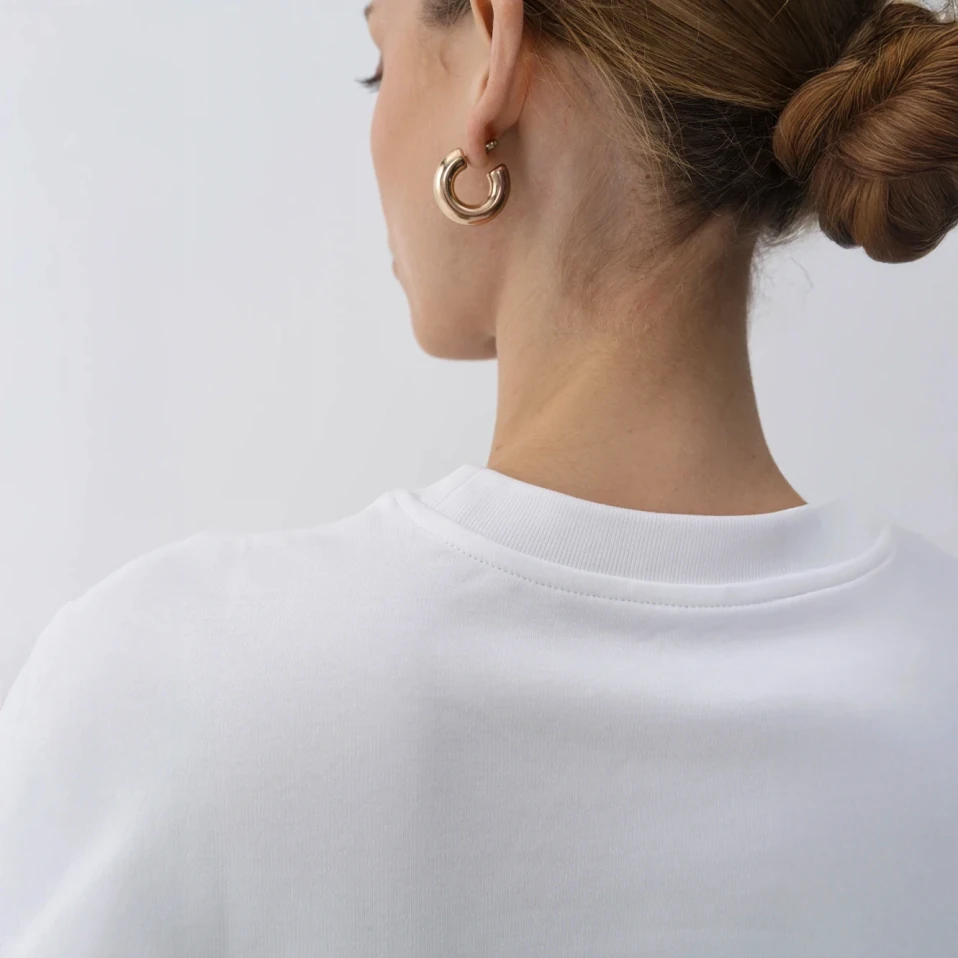 Dori Kadın % 100 Pamuk Uzun Kol Tişört Beyaz - 3