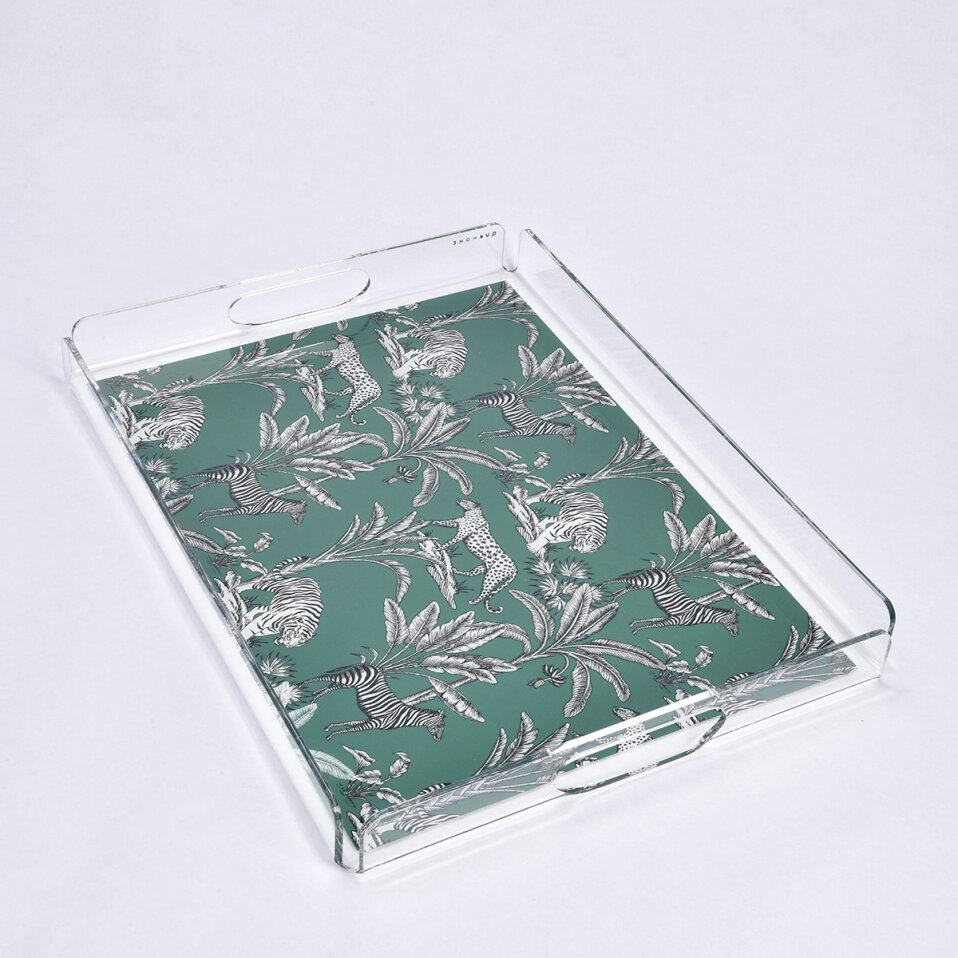 Jungle Pleksi Zebra Yeşil Tepsi 40x30 cm - 3