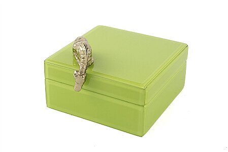 Jungle Zürafalı Cam Kutu Yeşil 19x17x11 Cm - Qua Home