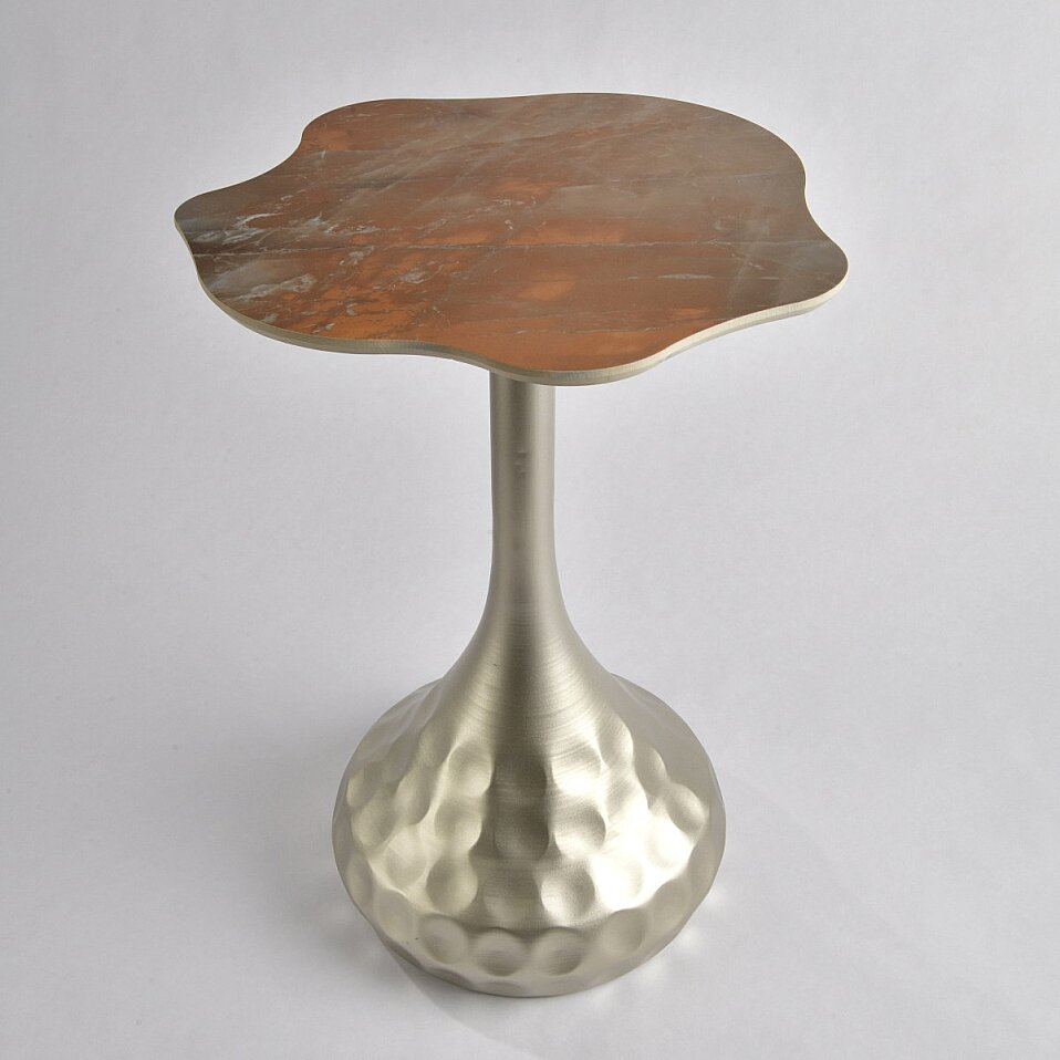 Kairo Coral Granit Light Bakır Ayaklı Sehpa - 1