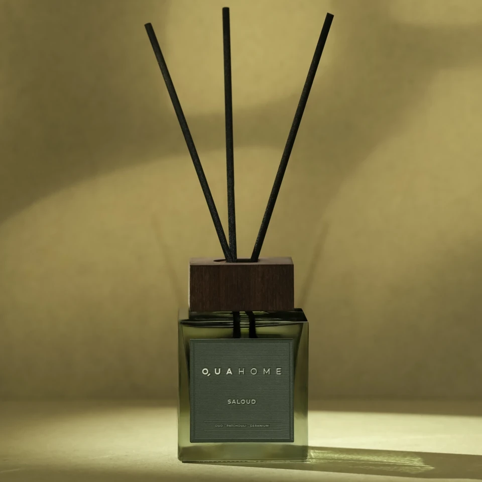 Saloud Çubuklu Oda Kokusu Küp Şişe Yeşil 250 Ml - Qua Home