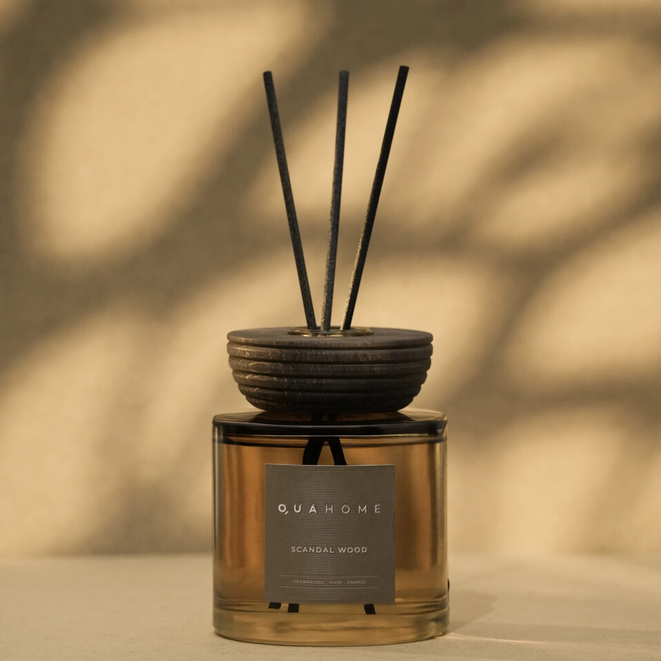 Scandal Wood Çubuklu Oda Kokusu Silindir Şişe Hardal 500 Ml - Qua Home