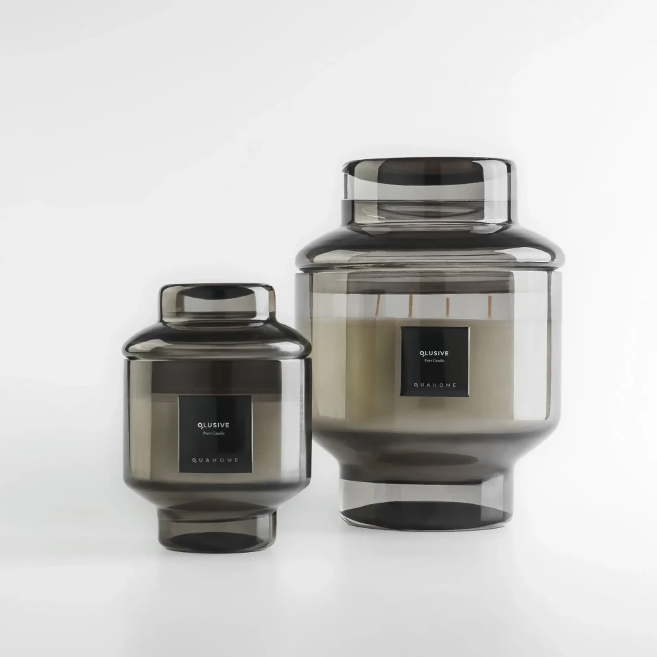 Lois Cam Kapaklı Antrasit Mum 1000 Gr - 1