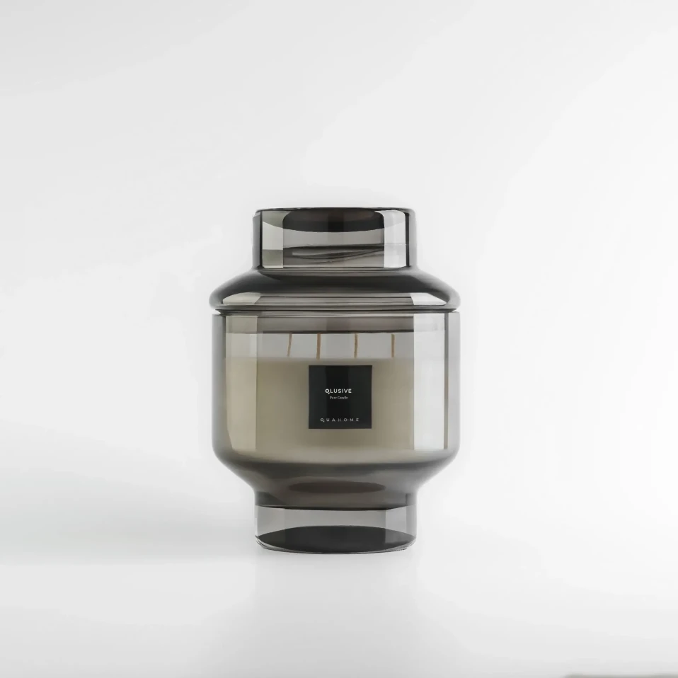 Lois Cam Kapaklı Antrasit Mum 1000 Gr - 3