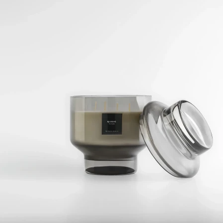 Lois Cam Kapaklı Antrasit Mum 1000 Gr - 4