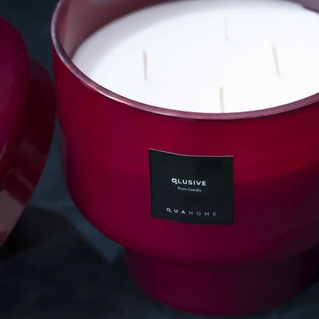 Lois Cam Kapaklı Bordo Mum 1000 Gr - 4