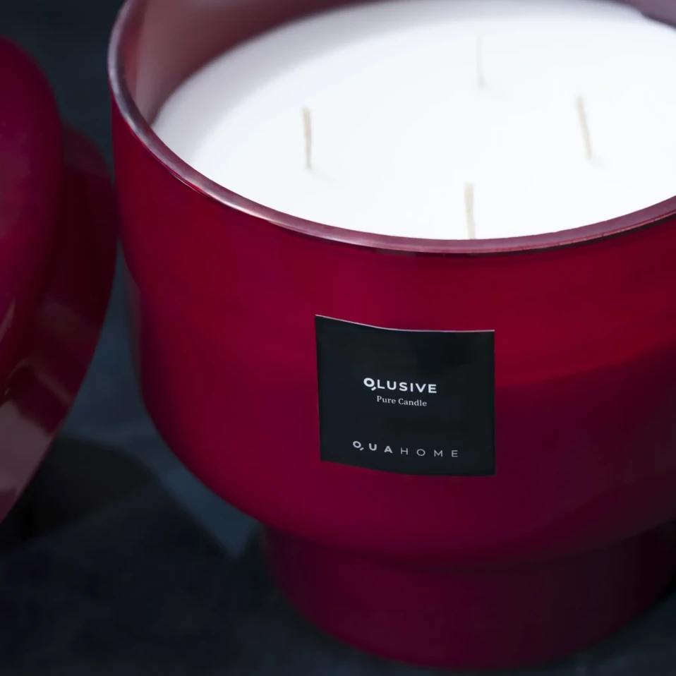 Lois Cam Kapaklı Bordo Mum 1000 Gr - 4