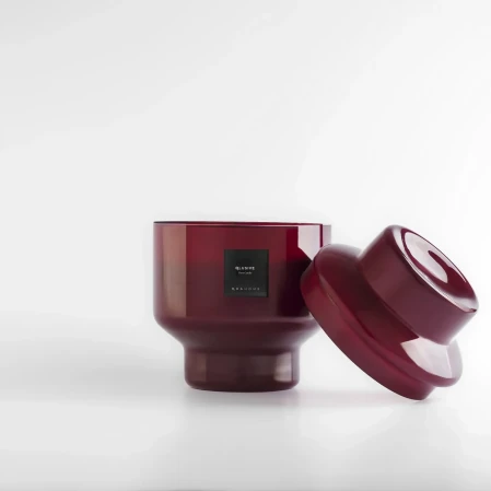 Lois Cam Kapaklı Bordo Mum 1000 Gr - 5