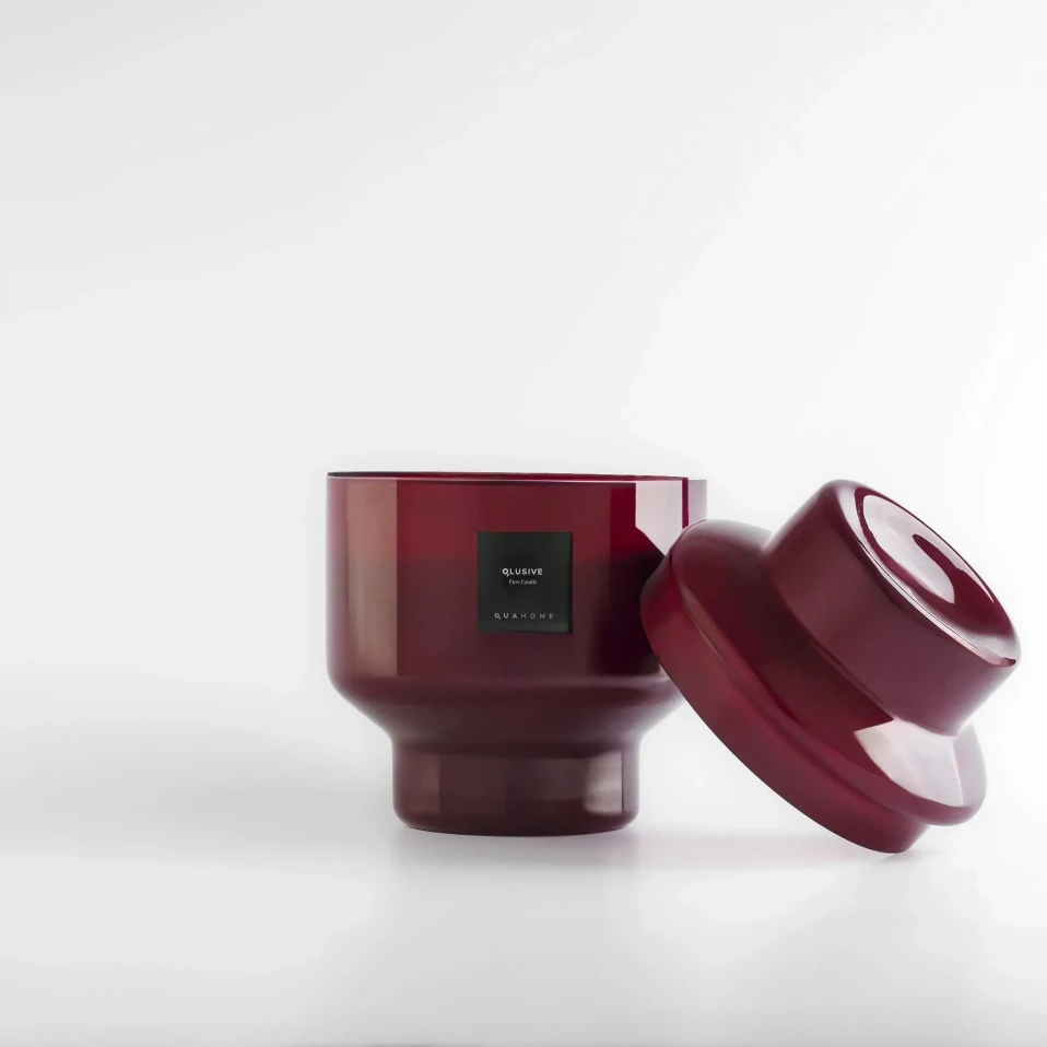 Lois Cam Kapaklı Bordo Mum 1000 Gr - 5