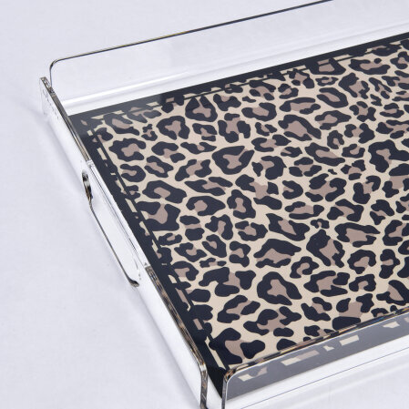 Leora Pleksi Leopar Siyah Tepsi 36x26 cm - 2