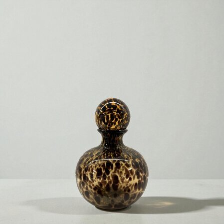 Cien Cam Vazo Leopar Detaylı 22x22x30 cm - Qua Home