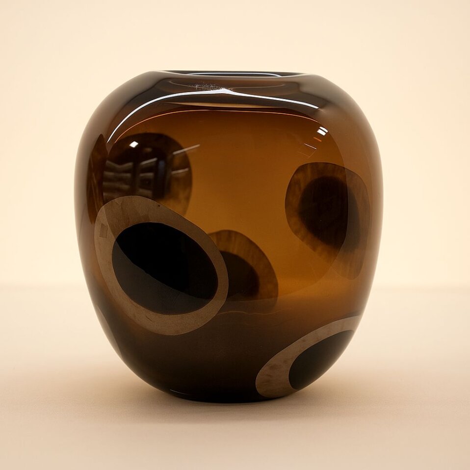 Mauvais Cam Vazo Kahverengi 20x13x22 cm - 1