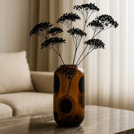 Mauvais Cam Vazo Kahverengi 17x12x33 cm - Qua Home