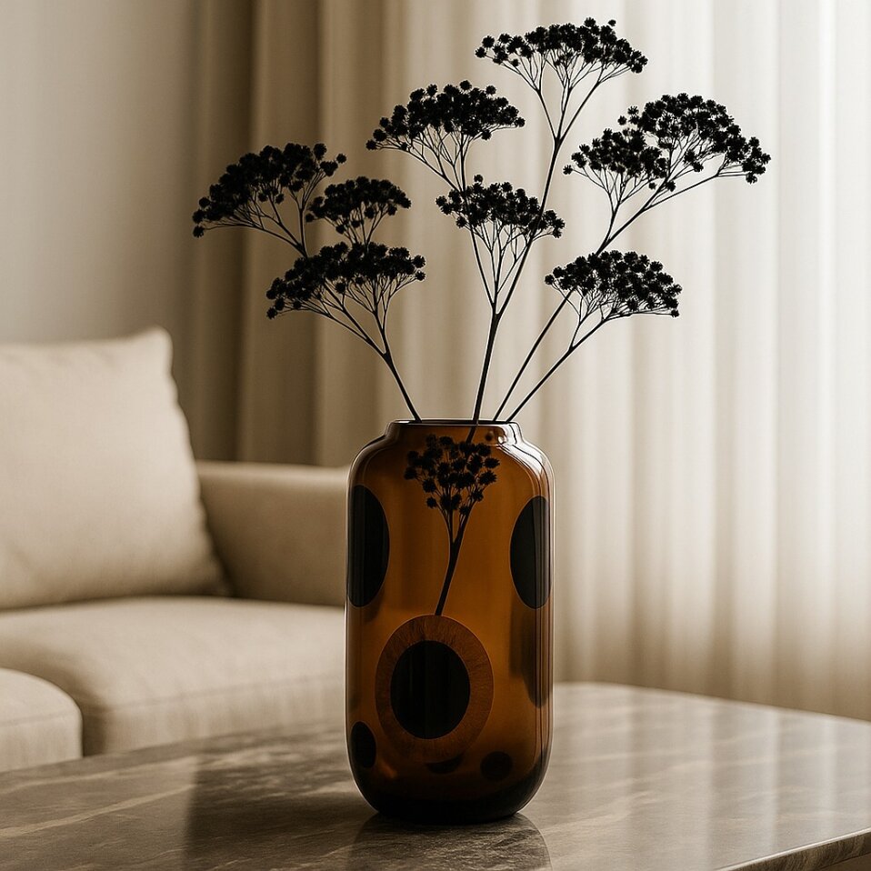 Mauvais Cam Vazo Kahverengi 17x12x33 cm - 1