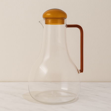 Missi Cam Sürahi Amber Kapaklı 1300 Ml - Qua Home