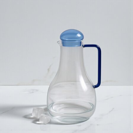 Missi Cam Sürahi Mavi Kapaklı 1300 Ml - Qua Home