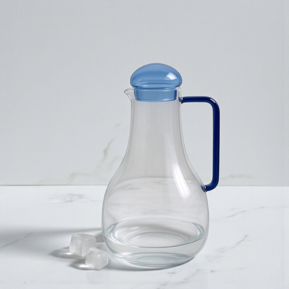 Missi Cam Sürahi Mavi Kapaklı 1300 Ml - 1