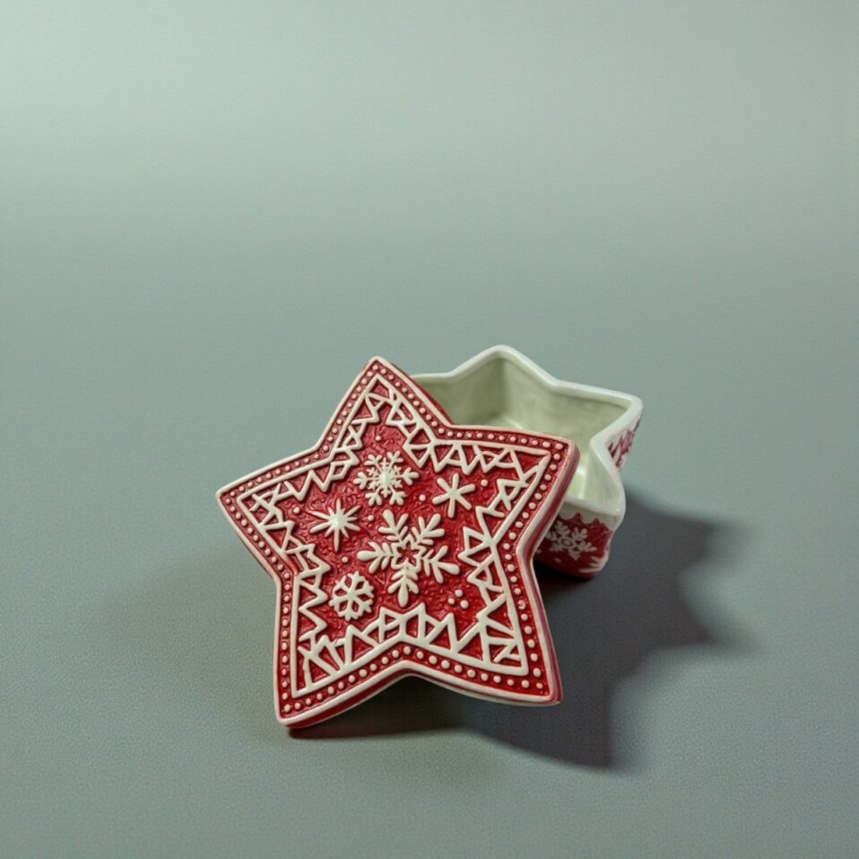 Neo Seramik Yılbaşı Yıldız Kutu 21x17x10 - 1