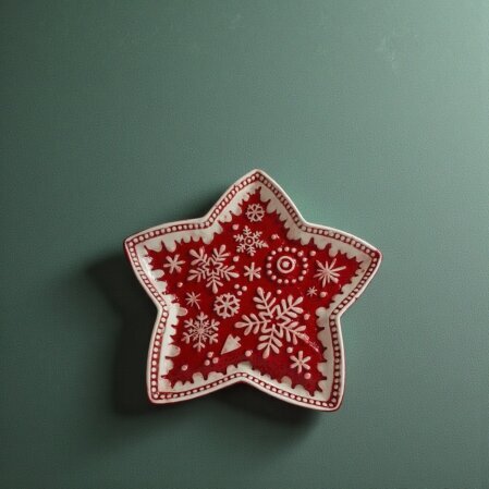 Neo Seramik Yılbaşı Yıldız Tabak 20x20 - Qua Home