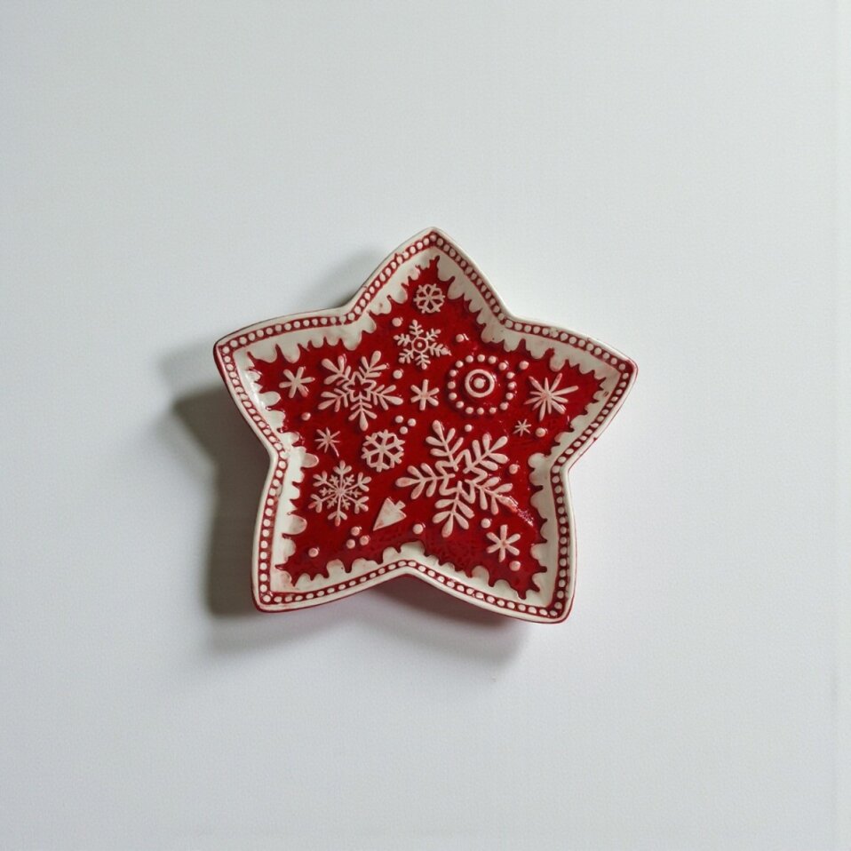 Neo Seramik Yılbaşı Yıldız Tabak 20x20 - 2