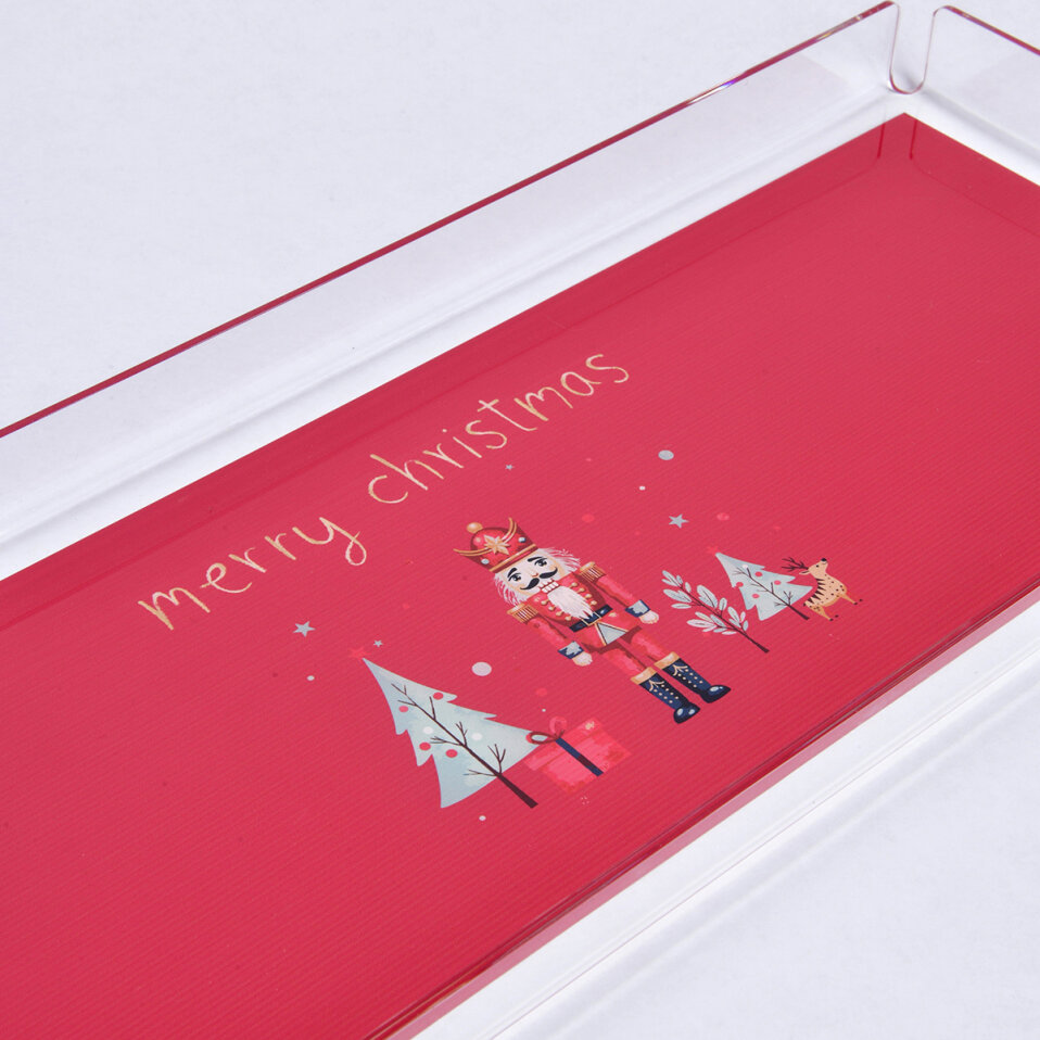 Noelle Yılbaşı Tepsi Kırmızı 40x17 Cm - 2