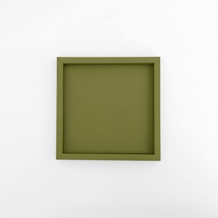 Rita Dekoratif Deri Tepsi Yağ Yeşili 22x22x2,5 cm - Qua Home