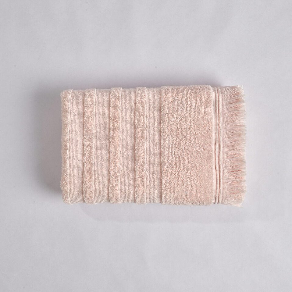 Senza Saçaklı %100 Pamuk 2'li Yüz Havlusu Pembe Bej Kutu 50x80 Cm - 2