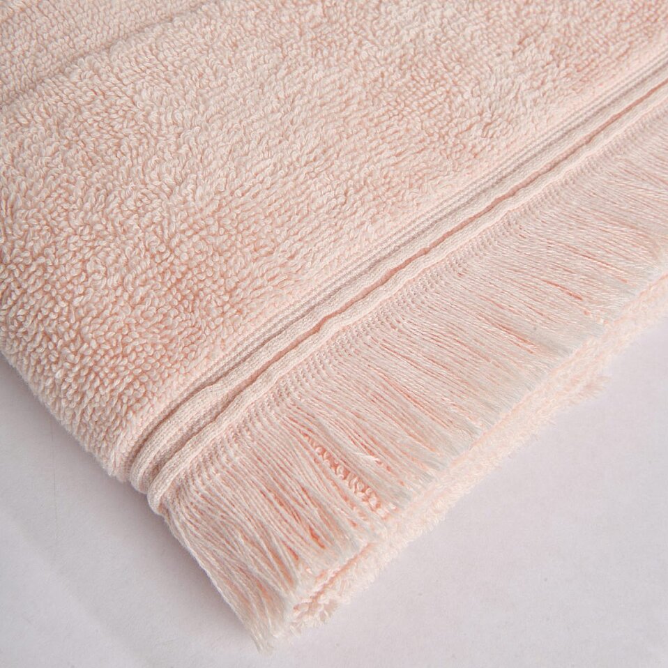 Senza Saçaklı %100 Pamuk 2'li Yüz Havlusu Pembe Bej Kutu 50x80 Cm - 3