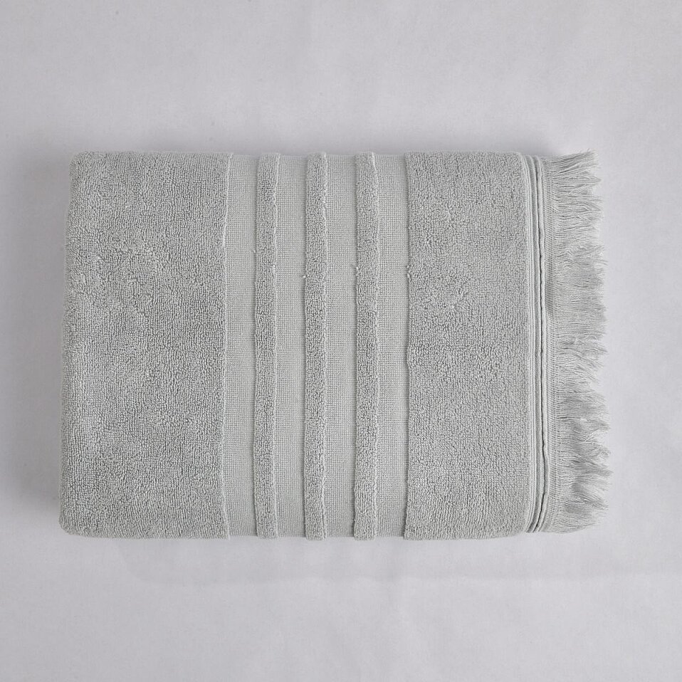 Senza Saçaklı Pamuk Yüz Havlusu Gri 50x80 Cm - 1