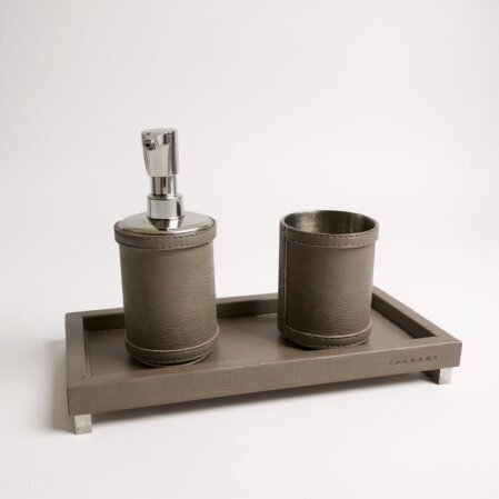 Slvie Deri Sabunluk Seti Gri - Qua Home