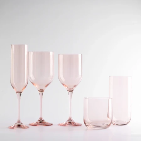 Sunset Kristal Su Bardağı Pudra 330 cc - 3