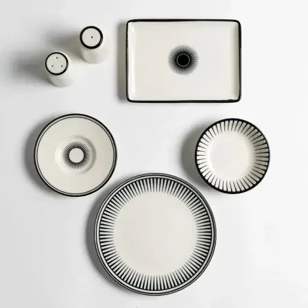 Aspen Siyah Çizgili Çay Tabağı - 3