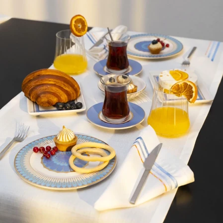 Giselle Mavi Gold Çay Tabağı - 3