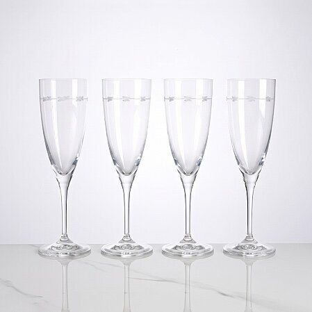 Rythym 4'lü Kristal Beyaz Şarap Kadehi 250 cc - 1