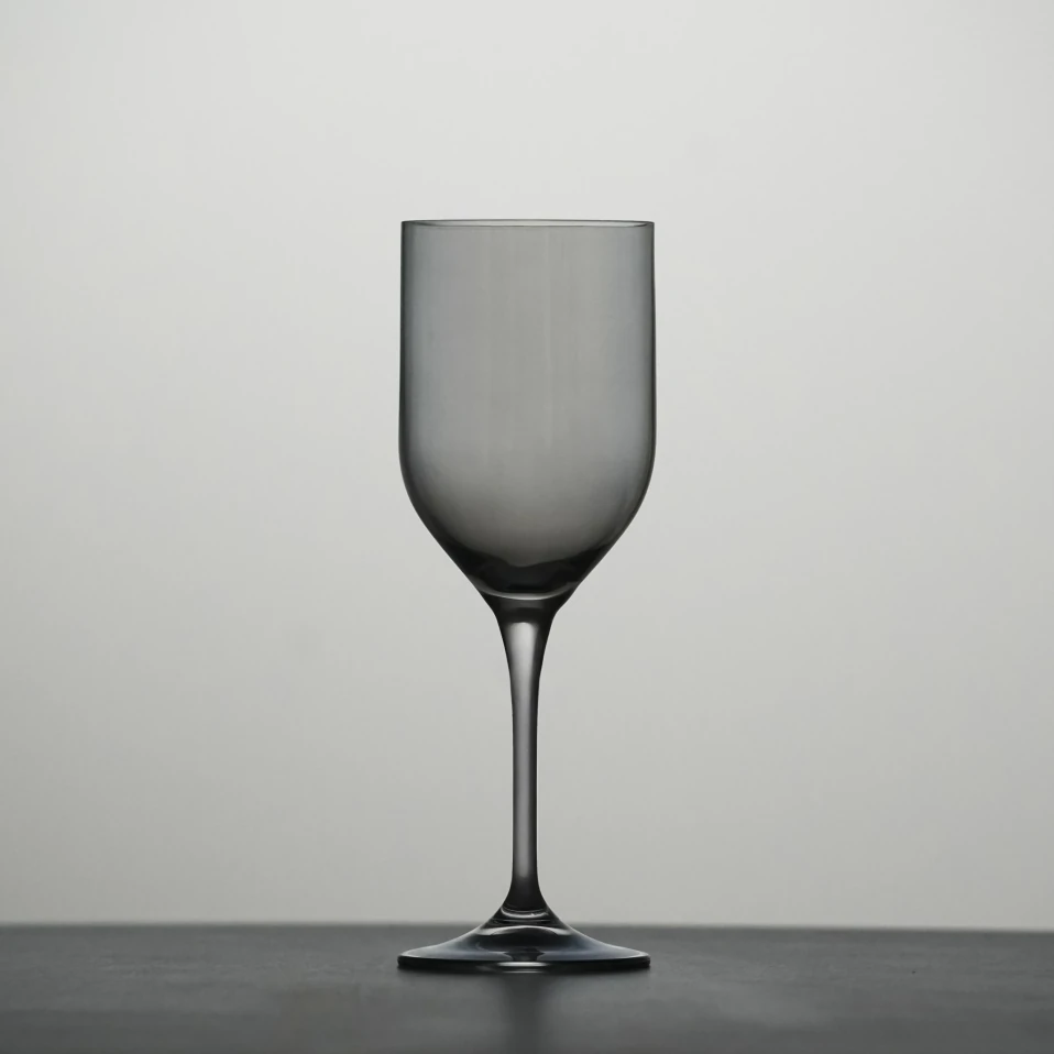 Sunset Kristal Beyaz Şarap Kadehi Antrasit 330 cc - 2
