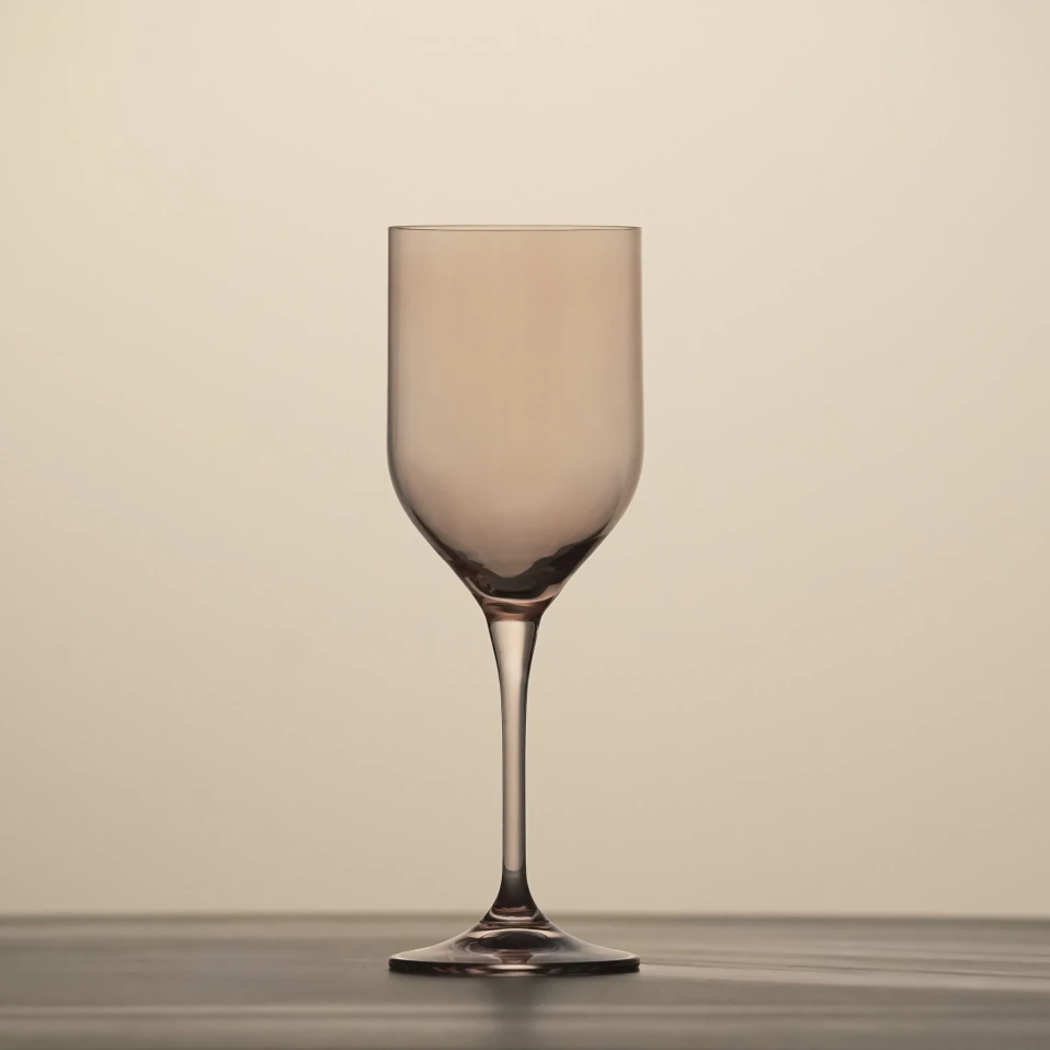 Sunset Kristal Beyaz Şarap Kadehi Pudra 330 cc - 2