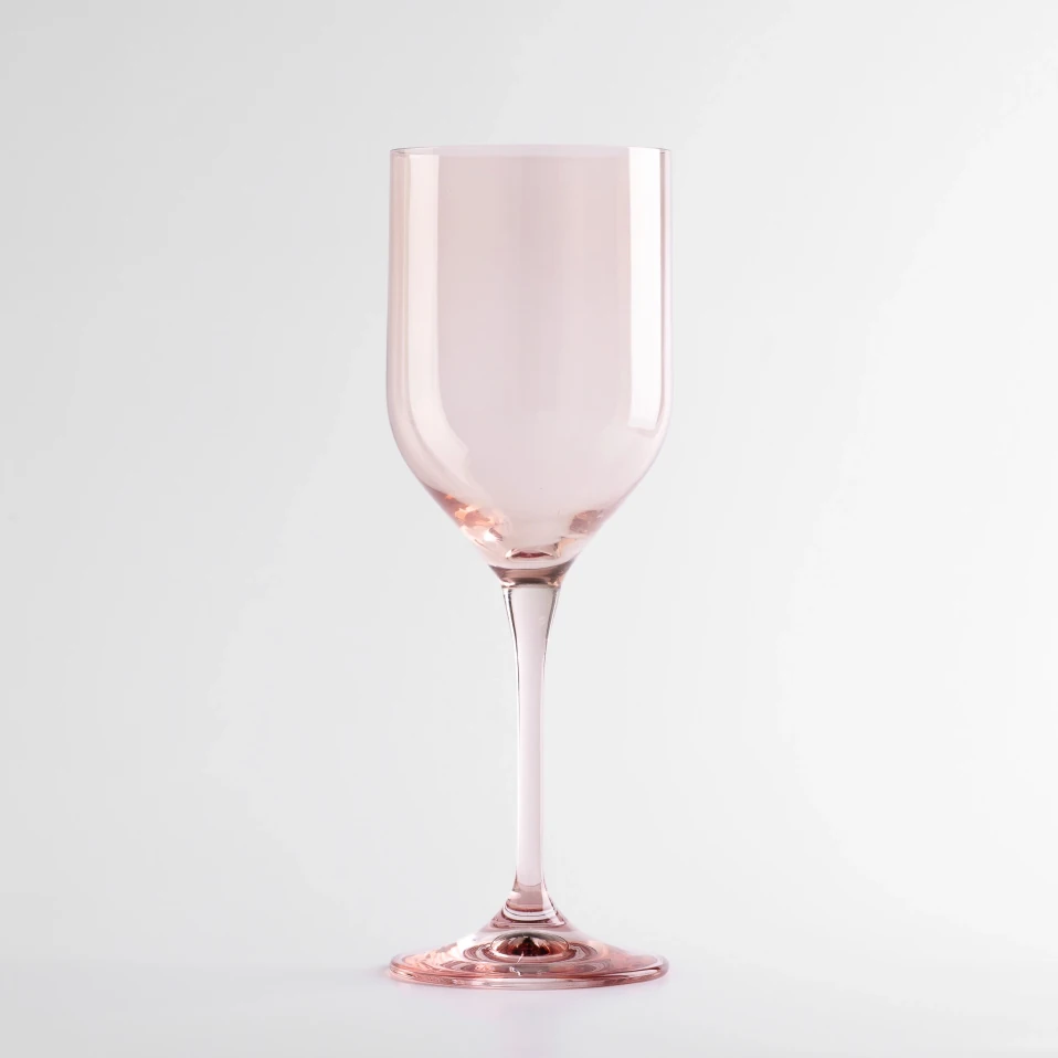 Sunset Kristal Beyaz Şarap Kadehi Pudra 330 cc - Qua Home